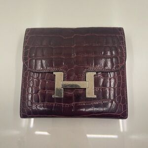 Hermes Constance Compact Alligator Wallet
